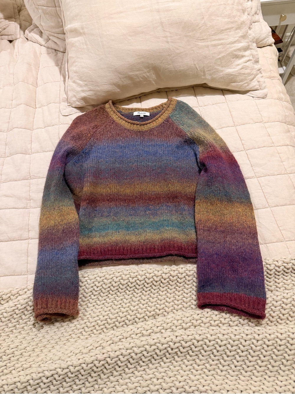Madewell Multicolor Gradient Crewneck Sweater